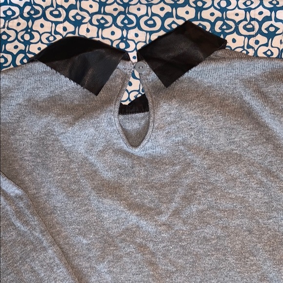 ASOS vegan leather collar sweater - Picture 5 of 7